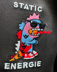 Static Energie Metols box t-shirt - black embroidered front printed back design
