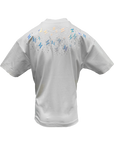 Static Energie Sage box t-shirt - white rainbow print with studs design
